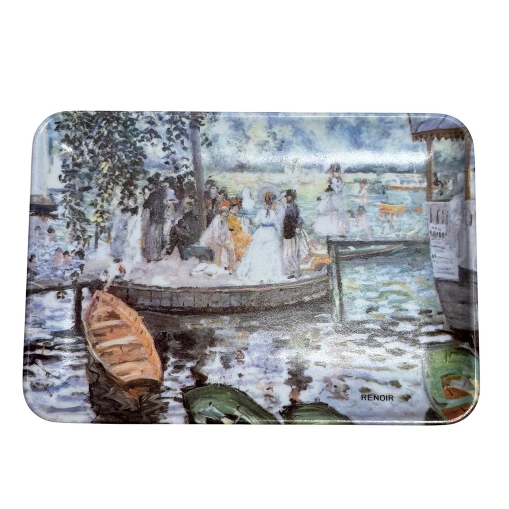 Mebel Italy Renoir La Grenouillere Melamine Vanity Tray Small Trinket Dish 6x4